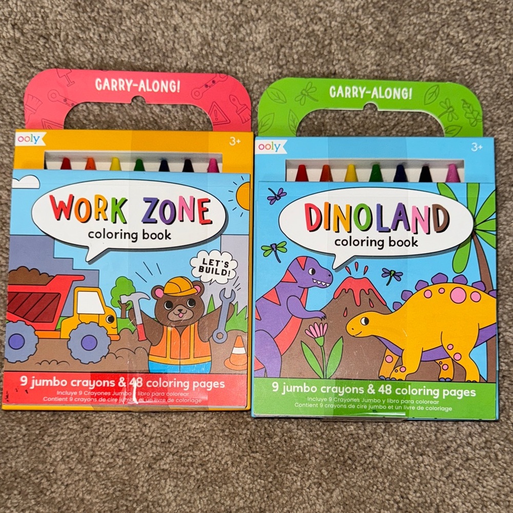 Work Zone and Dinoland Coloring Book Set